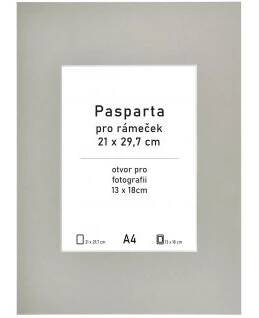 Pasparta šedá 21x29,7 - A4