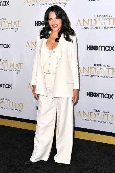 Sarita Choudhury What the Stars Wore And Just Like That Premiere HBO Max Red Carpet Arrival