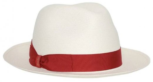 Panamský klobouk - střední krempa od Borsalino - Medium-brimmed Fine Panama - červená stuha - Carlsbad Hat Co.