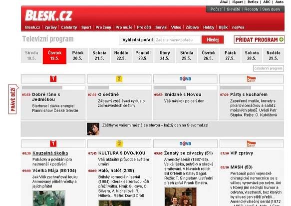 Blesk.cz nabízí nejpřehlednější TV program