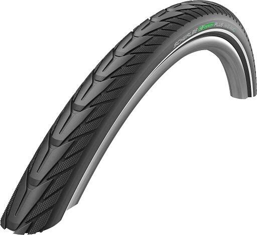 SCHWALBE plášť ENERGIZER PLUS,37-622,28x1.40,700x35C,GreenGuard,dušový,drát,735 g,černá/reflexní