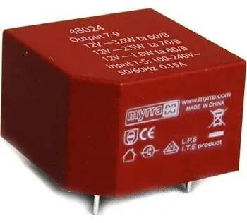 Transformátor PCB, sekundární napětí: 24V dc, počet výstupů: 1 Montáž na plošný spoj 74procent 1 → 3W