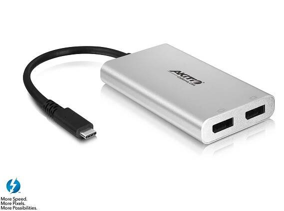Akitio Thunder3 Dual Display port adaptér pro připojení 2x 4K monitoru nebo 1x 5K monitor