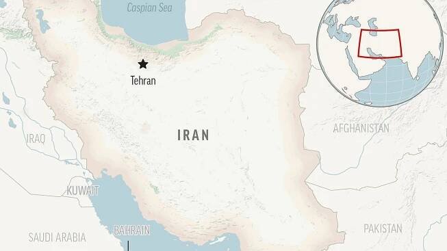 This is a locator map for Iran with its capital, Tehran. (AP Photo)
