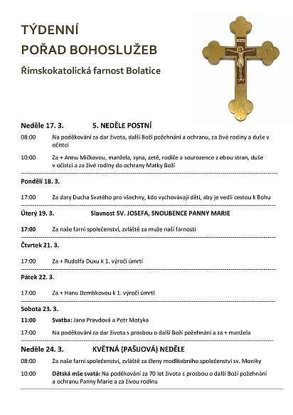 Archiv Pořadu bohoslužeb 2024 - Římskokatolická farnost Bolatice