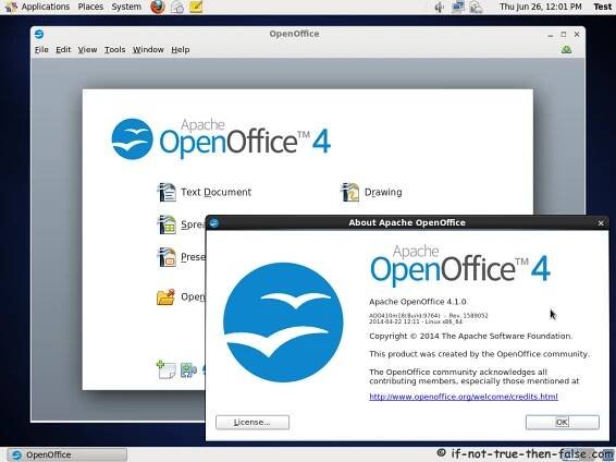 Apache Openoffice 4.1 running on CentOS 6.5