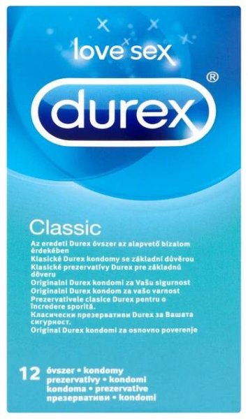 Durex Classic easy-on kondomy, 12 ks