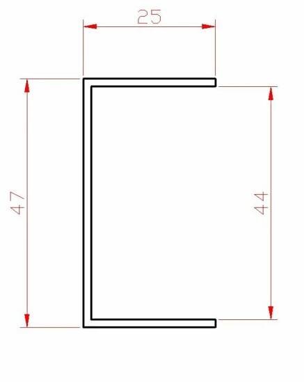 Pohony bran a vrat U profil L-2000 mm, 25x50x25x1,5 mm, zinkovaný plech, použití pro lamelu KLZ50Zn, cena za 2 metrový kus