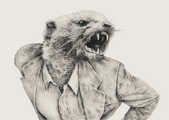 Head of weasel on body of Gary Oldman