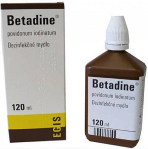 Betadine chirurgický roztok 120ml (mýdlo)