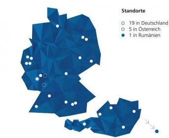 Medialine Standorte in Deutschland, Österreich und Rumänien