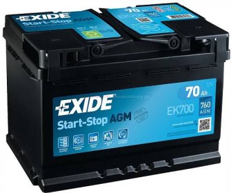 Autobaterie AGM EXIDE START-STOP EK700 70Ah 12V