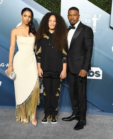 Jamie Foxx, Corinne Foxx and Anelise Bishop in 2020.