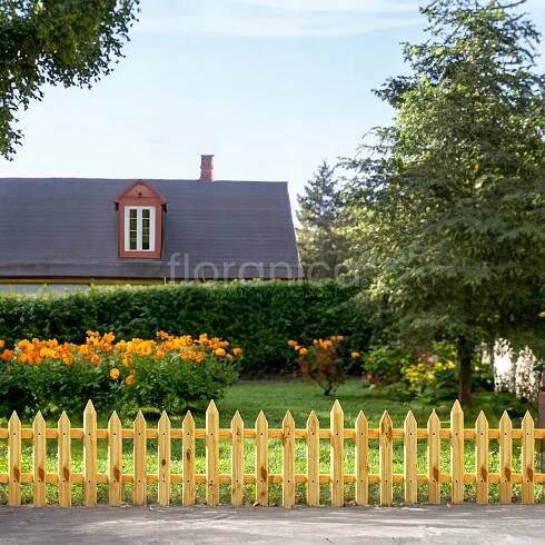 Dřevěný zahradní plot, záhonový, 100 x 40 cm, neimpregnovaný Výška výrobku 40 cm
