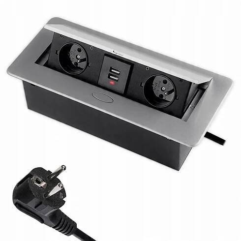 Zásuvka sklopná do desky Spacetronik 2x USB-A NABÍJEČKA