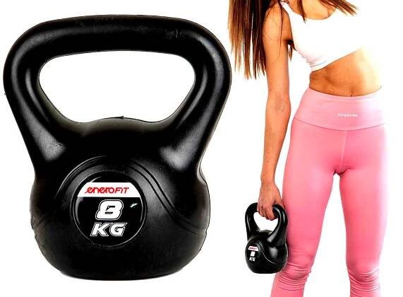 Činka Kettlebell Kettle 8 kg na cvičení pro domácí posilovnu Vinylová