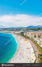 Pěkné město Promenade des Anglais Středozemní moře na šířku — Stock Fotografie © LiliGraphie #185084166
