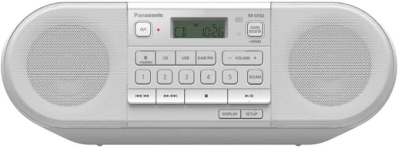 Panasonic RX-D552 přenosný DAB+ rádiový přijímač s vysokým výkonem 20W (CD, Bluetooth, USB, 8cm reproduktory, Sound Booster, bateriový), bílá - Značkový obchod Panasonic