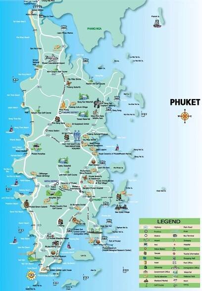 Thajsko: Ostrov Phuket – Mapa🗺️ | Kde leží Phuket?