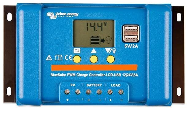 Victron Energy BlueSolar PWM 12/24V 5A LCD+USB