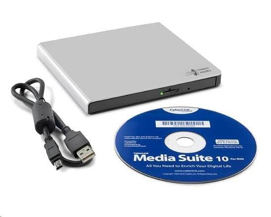 HITACHI LG - externí mechanika DVD-W/CD-RW/DVD±R/±RW/RAM GP57ES40, Slim, Silver, box+SW - Svět Počítačů