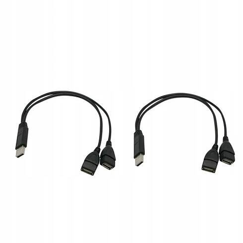 2x USB prodlužovací kabel s USB samec na duální samici, Y rozbočovač/převodník