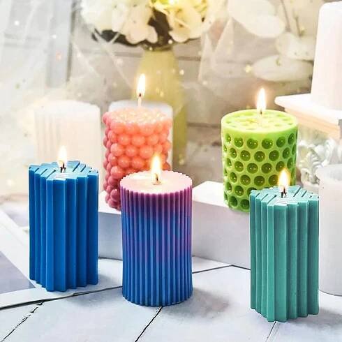Silikonová forma na svíčky, 3D silikonové formy, formy na svíčky DIY sada na sojový vosk, včelí vosk, vonné svíčky