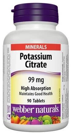 Webber Naturals Potassium Citrate (draslík) - 90 tablet