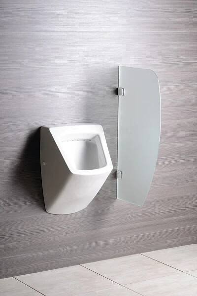 SAPHO - Dělící stěna mezi urinály 40x80 cm, mléčné sklo (2502-05)