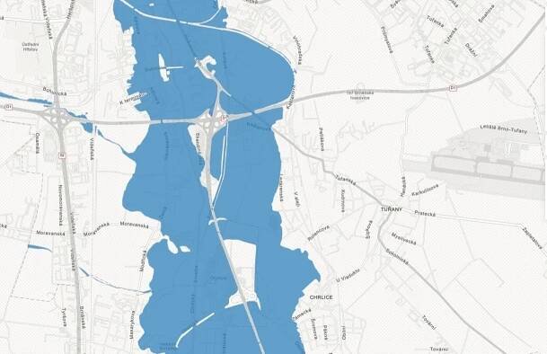 MAPA: Stoletá voda v Brně? Prohlédněte si, jaká místa mohou zůstat pod vodou