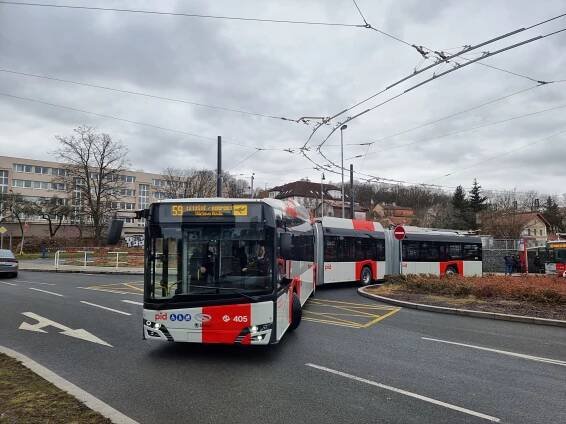 Trolejbusová linka 59, den druhý: 17 trolejbusů, 0 autobusů