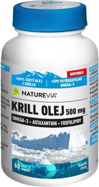 NatureVia Krill olej 500mg, 60 kapslí