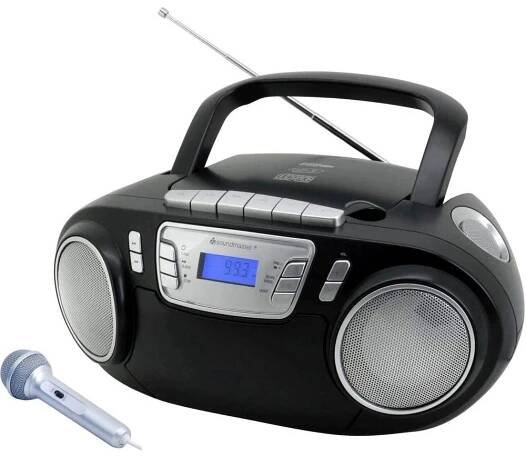 Soundmaster SCD5800SW Bombox Karaoke Disco Light Mikrofon USB magnetofon