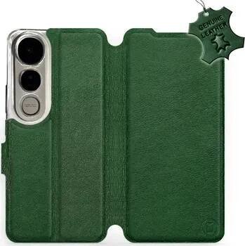 Pouzdro na mobilní telefon Kožené flip pouzdro Mobiwear - Vivo V50 Lite - Zelené (Kožené knížkové pouzdro, obal, kryt na mobil Vivo V50 Lite, Zelené , materiál Genuine Leather, ochrana 360°, stojánek, silikonová vanička, magnetické zavírání)