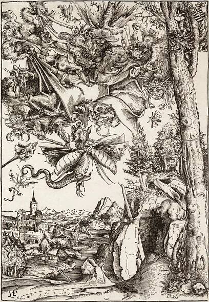 Svatý Antonín nesený démony (Lucas Cranach starší)