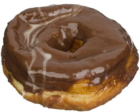Chocolate-frosted doughnut