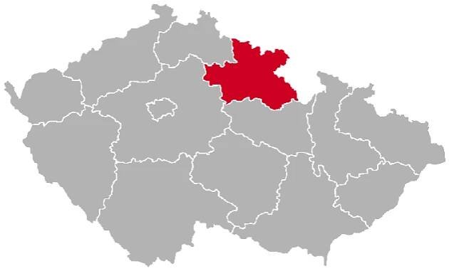 Hradec Kralove Region on the Map