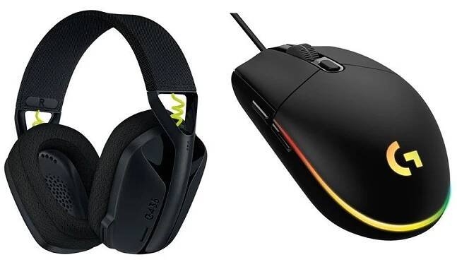 Headset Logitech G435 Lightspeed + Myš Logitech Gaming G102 Lightsync - černý