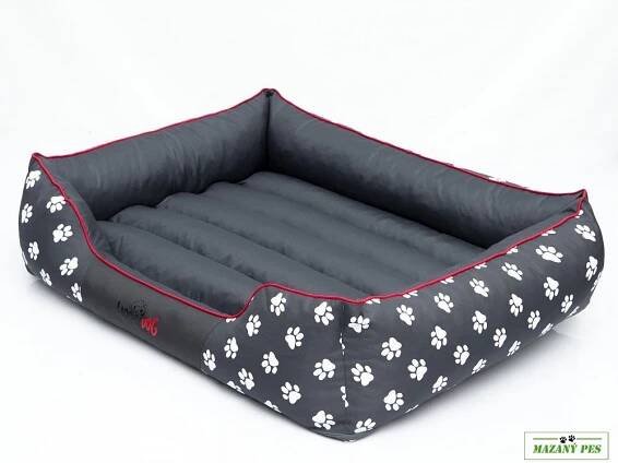 Pelíšek PRESTIGE šedý vzor tlapky Cordura – Hobby Dog