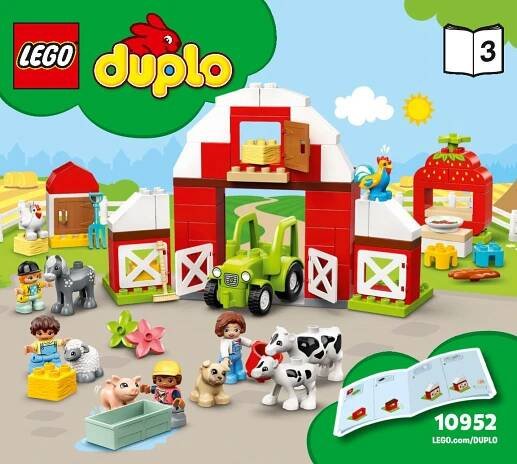 Návod na stavbu 3 LEGO Duplo 10952 Stodola, traktor a zvířátka z farmy - Zbozi.cz