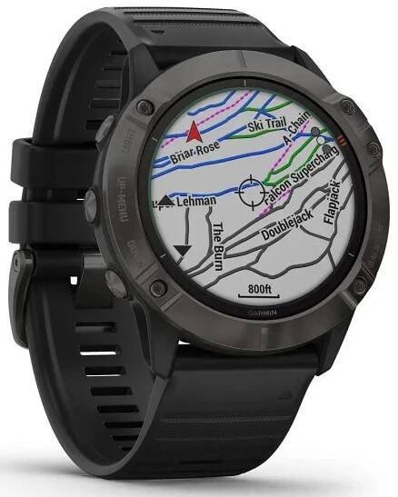 Garmin Fenix 6X Pro Solar Titanium Gray DLC/Black Band (MAP/Music)