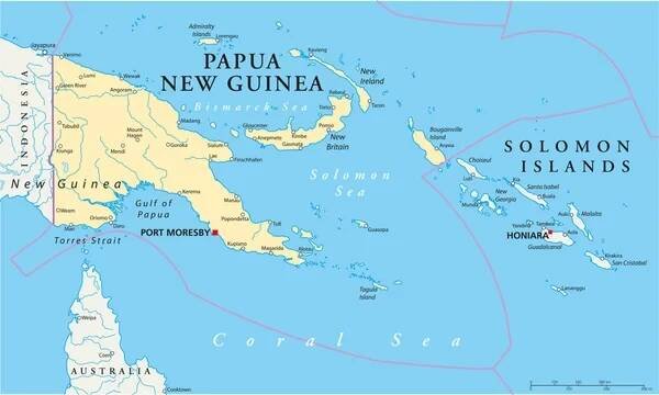 Politická mapa Papua-Nová guinea — Ilustrace