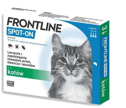 FRONTLINE Spot-On - roztwór do nakrapiania dla kota 3x0,5ml