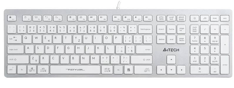 A4tech FX50, kancelářská klávesnice, CZ, bílá | SUNTECH Computer - prodej počítačů, elektroniky a spotřebního materiálu