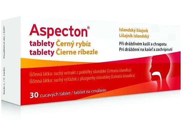 Aspecton Tablety na kašel černý rybíz 30 tablet