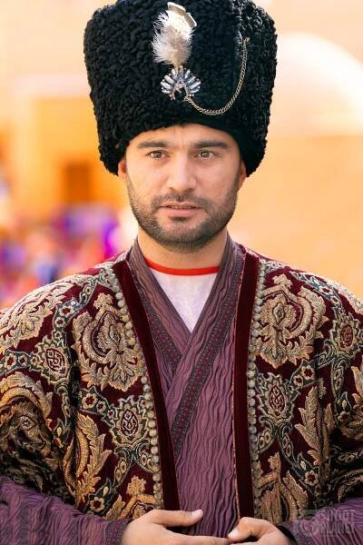 Khiva old town man portrait in Uzbekistan.