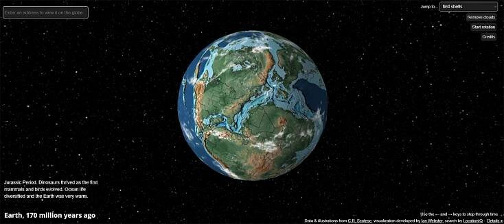 Prehistorický Google Earth. Zjistěte, kde byste byli před miliony let