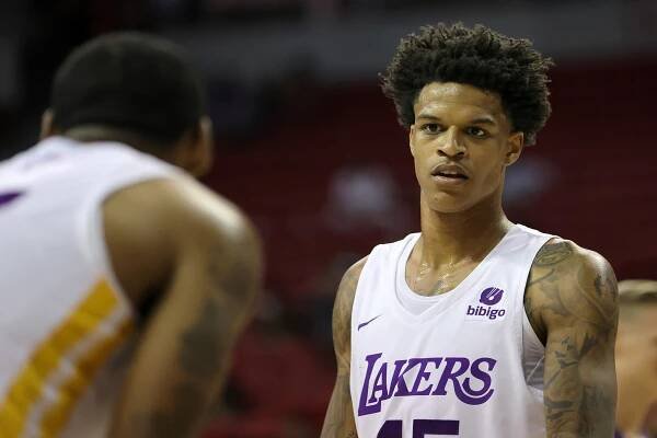 LAS VEGAS, NEVADA - JULY 08: Shareef O'Neal #45 of the Los Angeles Lakers stands on the court during a break in a game against the Phoenix Suns