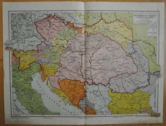ÖSTERREICH-UNGARN - RAKOUSKO-UHERSKO - POLITICKÁ MAPA - 1910 - Staré mapy a veduty