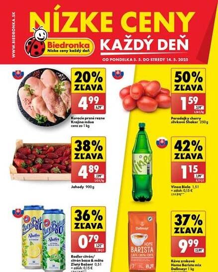 Aktuálny Biedronka leták platný od pondelka 05.05.
